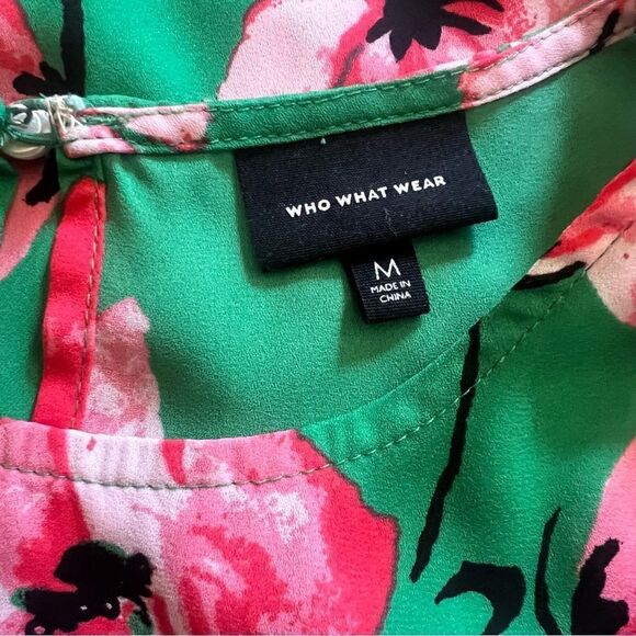 Who What Wear Dressy Green Floral Tank Top. Size Medium. Great Condition! - Picture 7 of 10